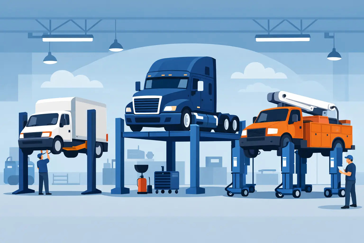 Commercial Truck Lift Options for Working Shops