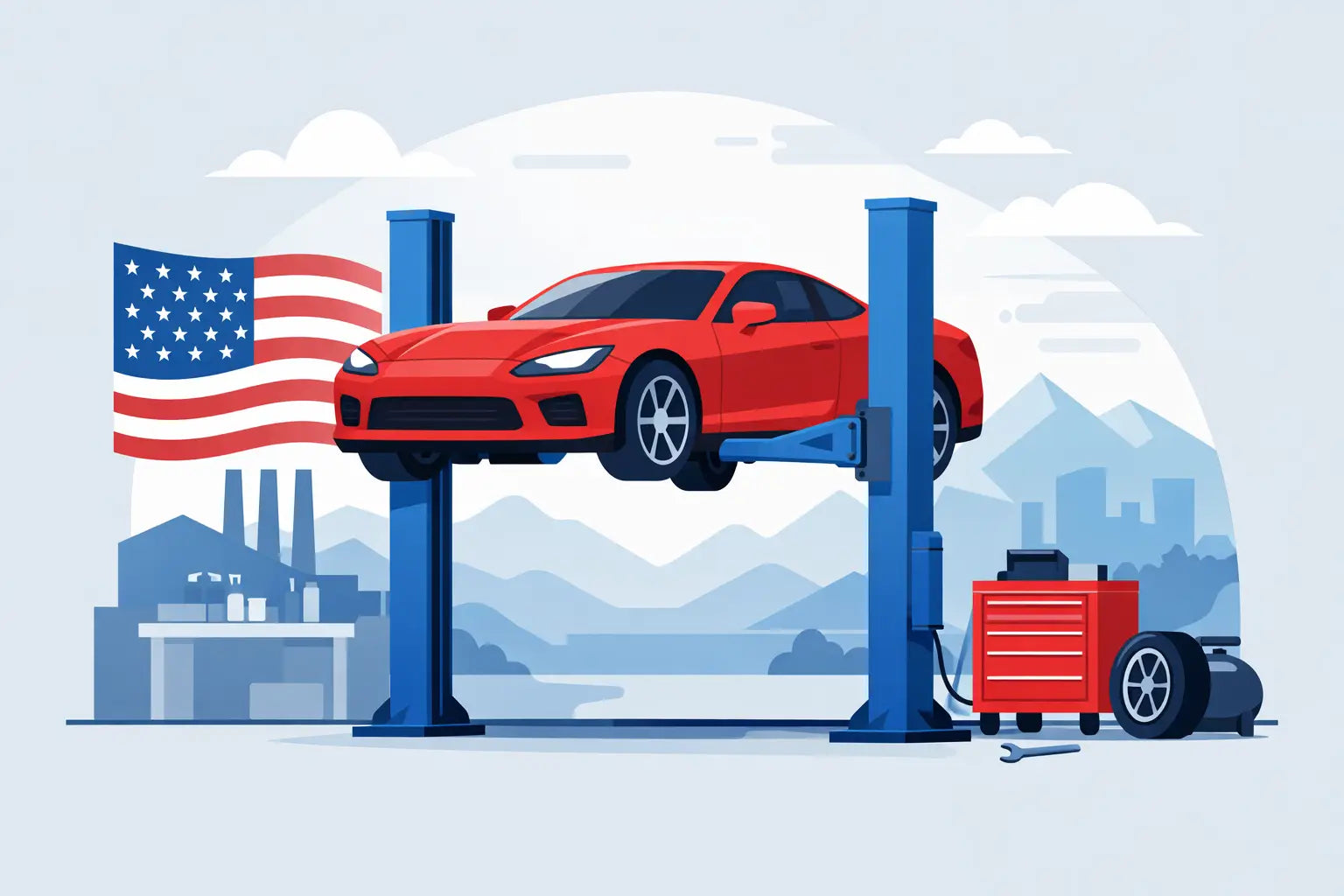2 Post Auto Lifts Made in USA