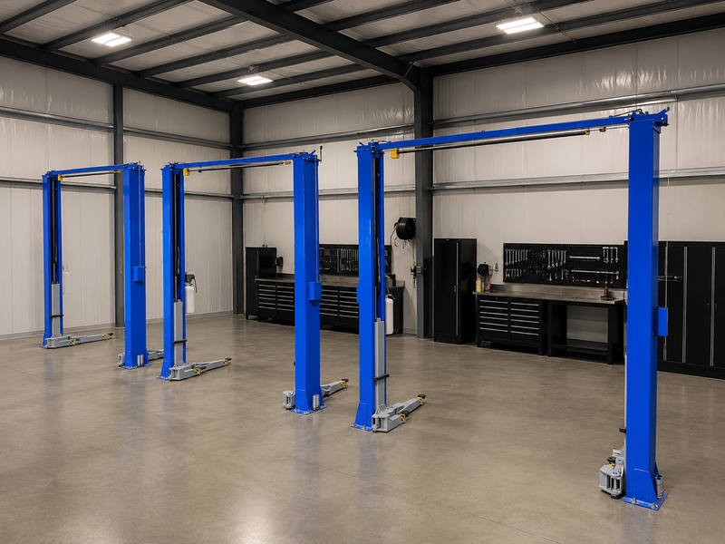 WL11KC-DX 11,000 lb 2-Post Direct Drive Clear Floor Bi-Symmetric Lift