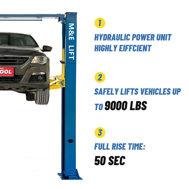 M&E ME-M90s 9,000lbs Two Post Lift - KATOOL Vehicle Lift