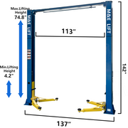 M&E ME-M90s 9,000lbs Two Post Lift - KATOOL Vehicle Lift