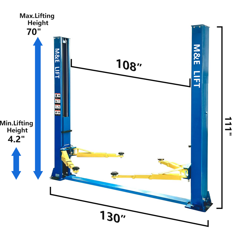 M&E ME-H90S 9000 lbs Two Post Car Lift