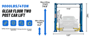 M&E ME-M90s 9,000lbs Two Post Lift - KATOOL Vehicle Lift