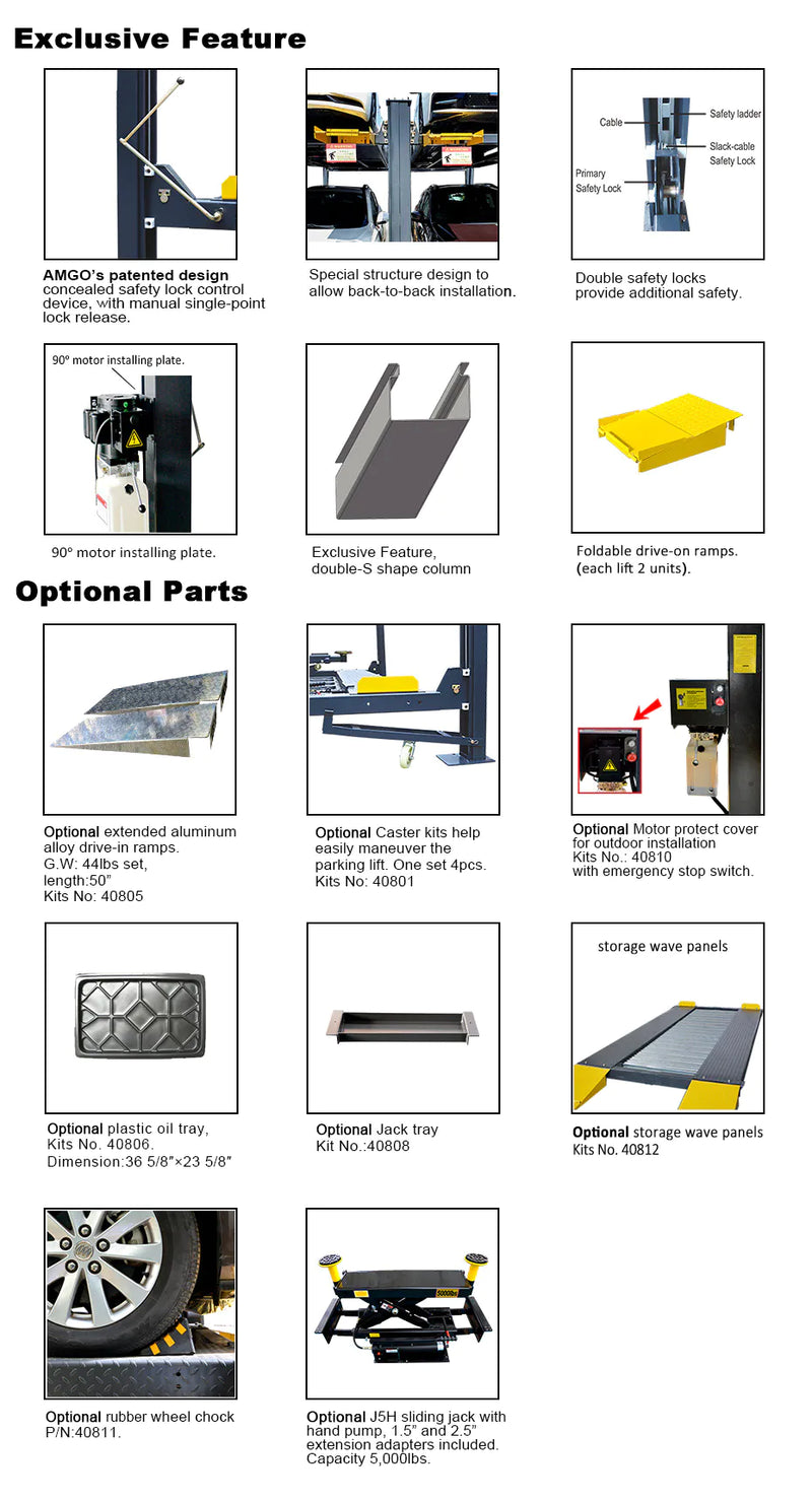 AMGO 408-P 8,000 lb 4-Post Lift