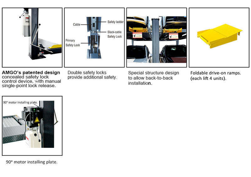 AMGO 409-DP 9,000 lb 4-Post Double Parking Lift