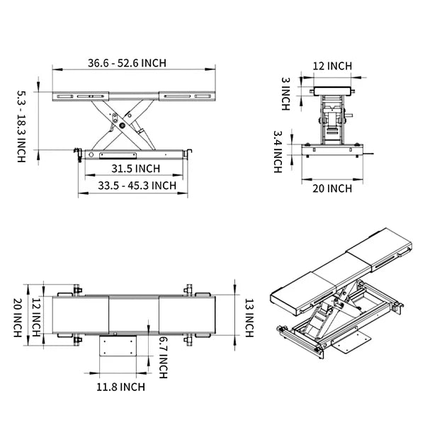 KATOOL 5,000lb Rolling Jack KT-RJ50