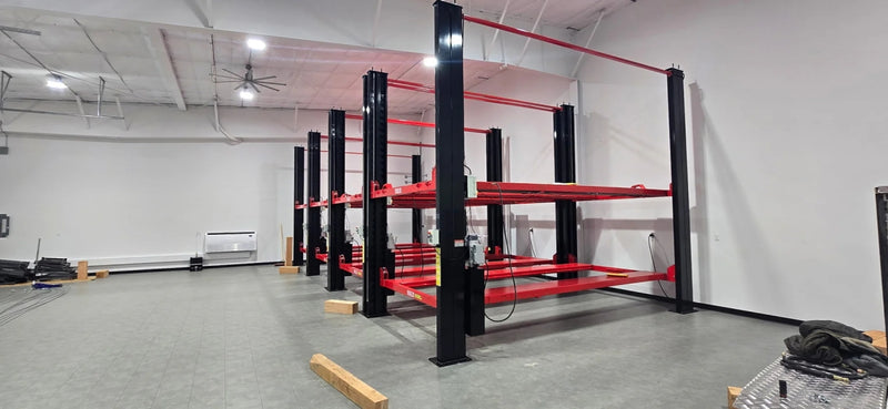 Olympic 4P-4032XL Gold Series Three Level 3-Car Stacking Lift / 9,000 and 7,000 Lb. Capacity