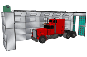 Truck Cross Flow Paint Booth PBTCF161744