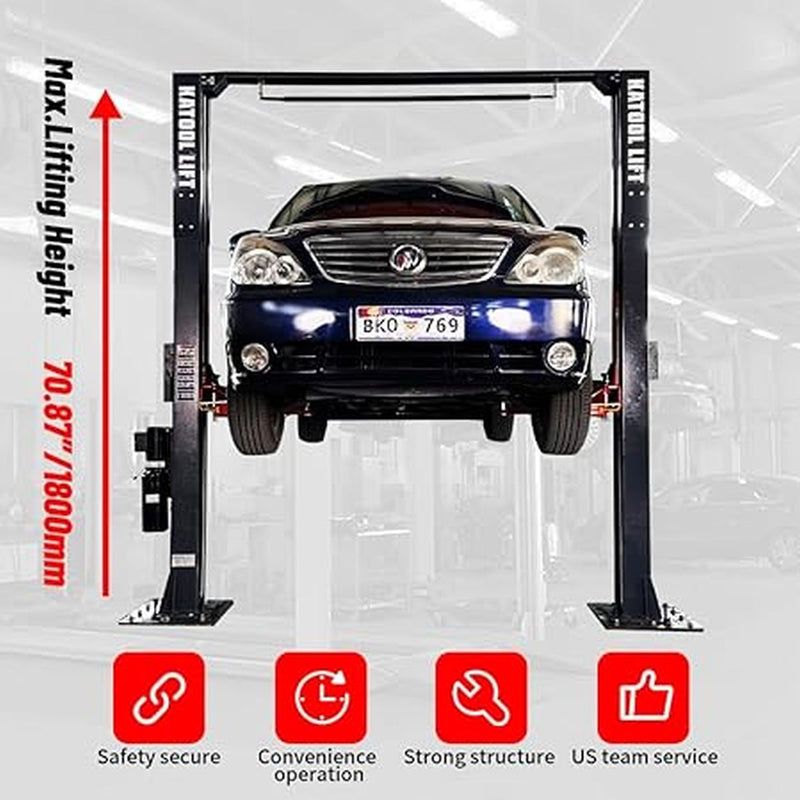 KATOOL KT-AM120SD 12,000lb Clear Floor 2-Post Lift 220V