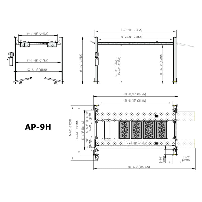 AP-9H dimensions diagram