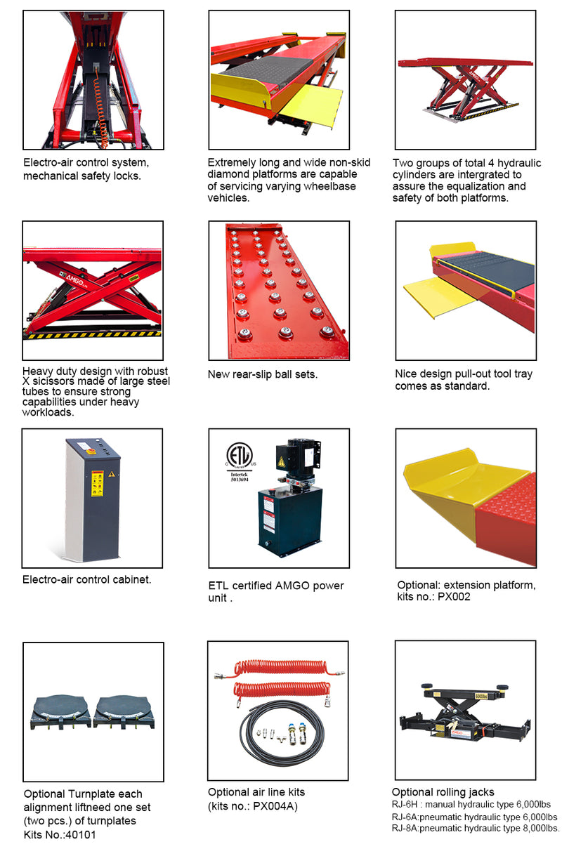 AMGO AX-12A 12,000 lb Alignment Scissor Lift