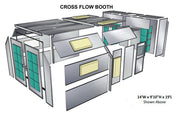 Cross Flow Flat Top Paint Booth PBCF13823FT