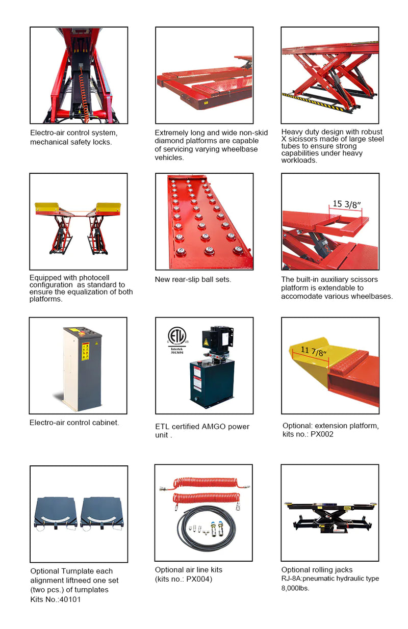 AMGO DX-12A 12,000 lb Alignment Double Scissor Lift