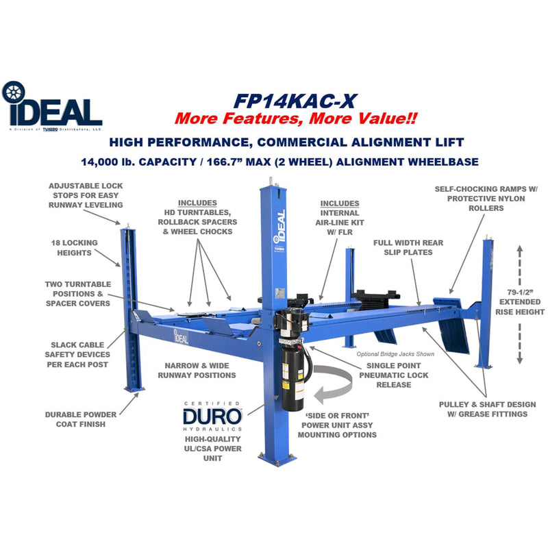 iDEAL Alignment Combo Wheel Aligner System & 4-Post Alignment Lift With 2 Free Jacks