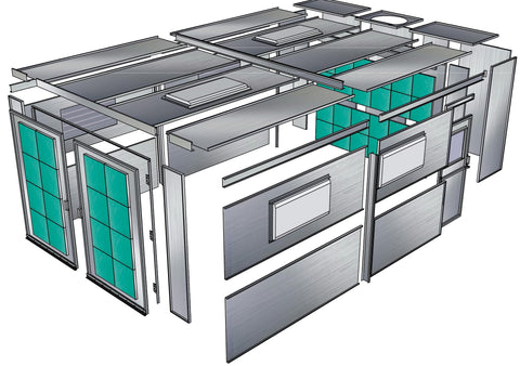 Cross Flow Flat Top Paint Booth PBCF13823FT