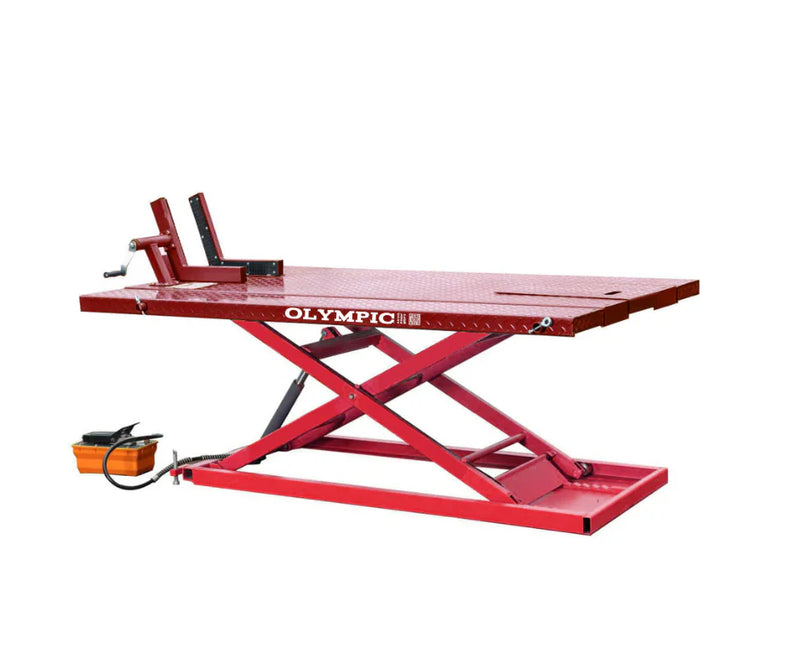 Olympic HDML-15 / Gold Series Motorcycle & ATV Lift With Side Tables / Commercial Quality / 1,500 Lbs. Capacity / 10-Year Warranty