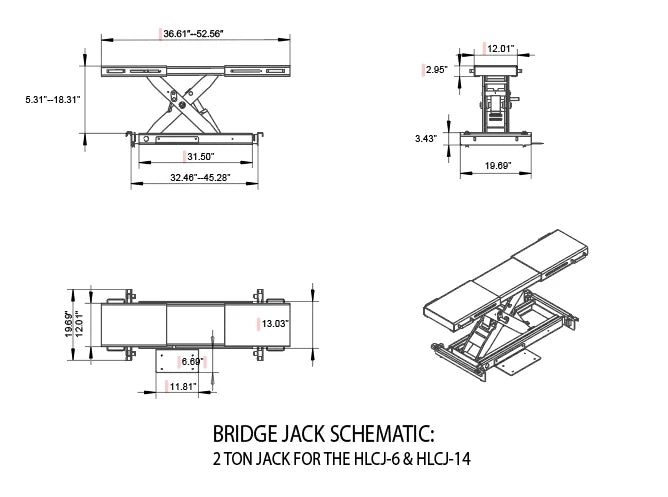 Olympic HLCJ-6 6000lb Center Bridge Jack