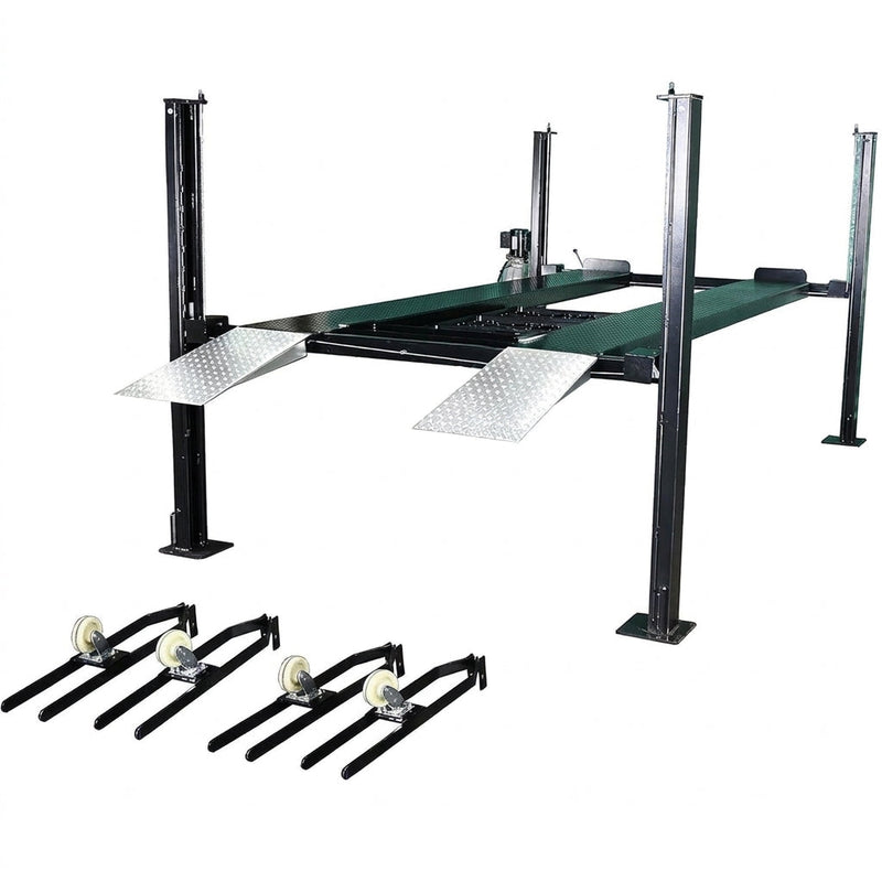 HW-8SXLT 8,000 lb 4-post portable parking storage lift front view