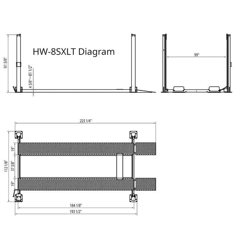 HW-8SXLT dimensions diagram