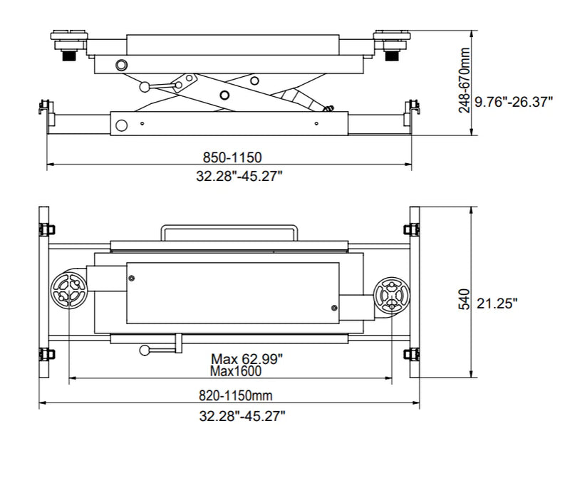 Olympic JVCJ-6 6,000 lb. Center Bridge Jack For Lifts with “J” Rails