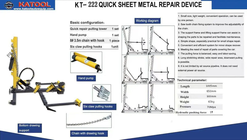 Katool KT-222 Auto Body Frame Puller and Straightener