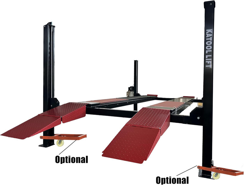 KATOOL KT-4M110PA 11000lb 110V 4 Post Alignment Lift With 7000lb Rolling Jack