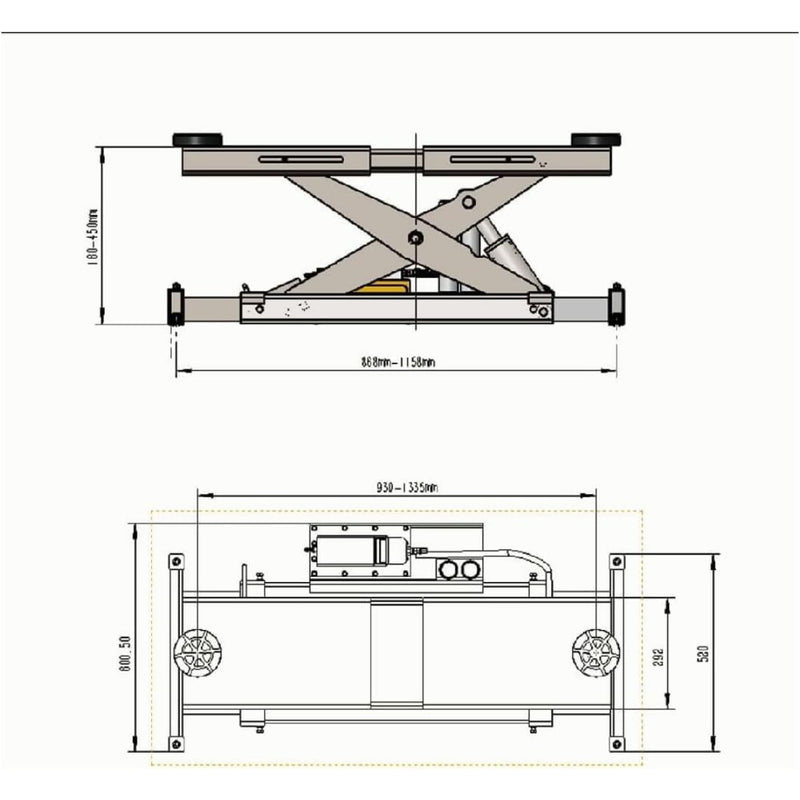 KATOOL KT-4M110PA 11000lb 110V 4 Post Alignment Lift With 7000lb Rolling Jack