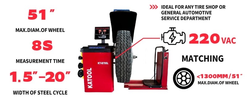 Katool KT-B795L Heavy Duty Truck Wheel Balancer