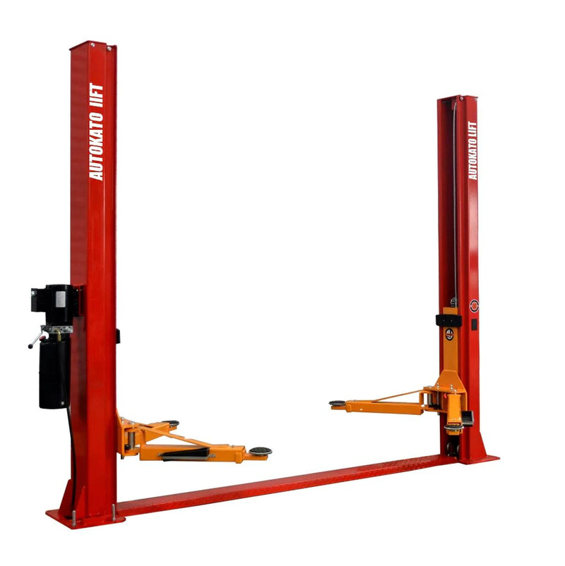 KATOOL KT-H100 10,000 lb 2-Post Symmetric Arms Baseplate Lift 220V