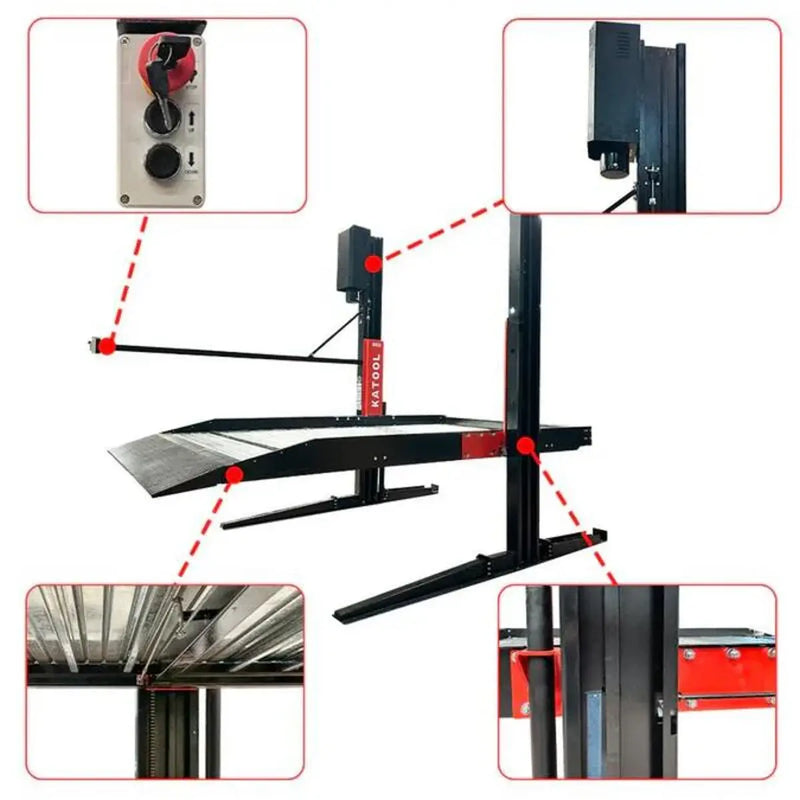 KATOOL KT-P2700 6600lb Storage Lift 2 Post Parking Lift