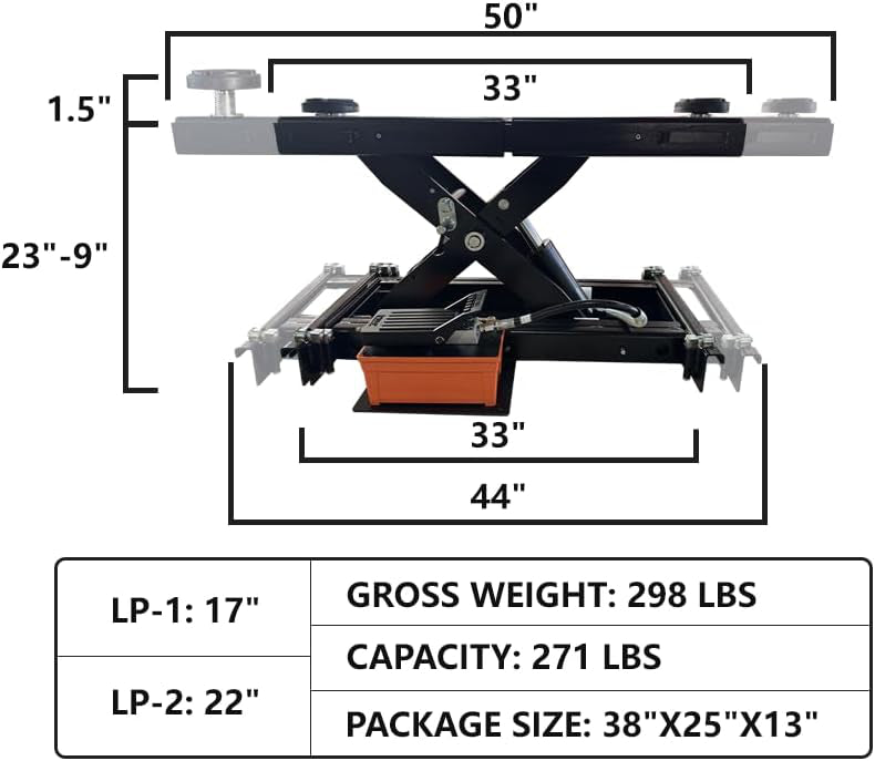 KATOOL 5,000lb Rolling Jack KT-RJ50
