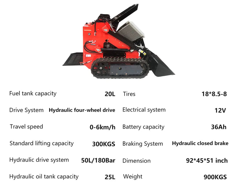 Katool KT-SK26B Mini Skid Steer Stand On Track Loader