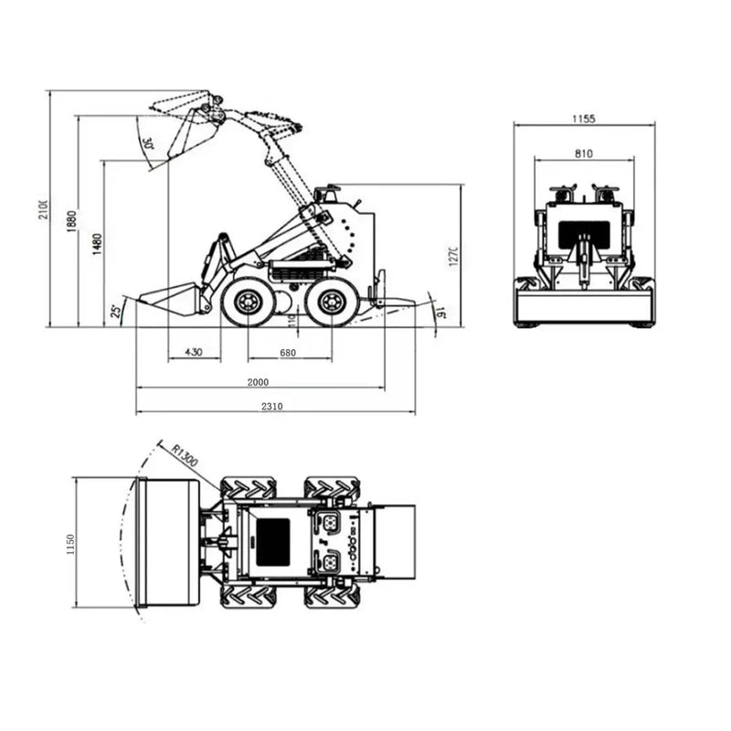 Katool KT-SK26B Mini Skid Steer Stand On Track Loader