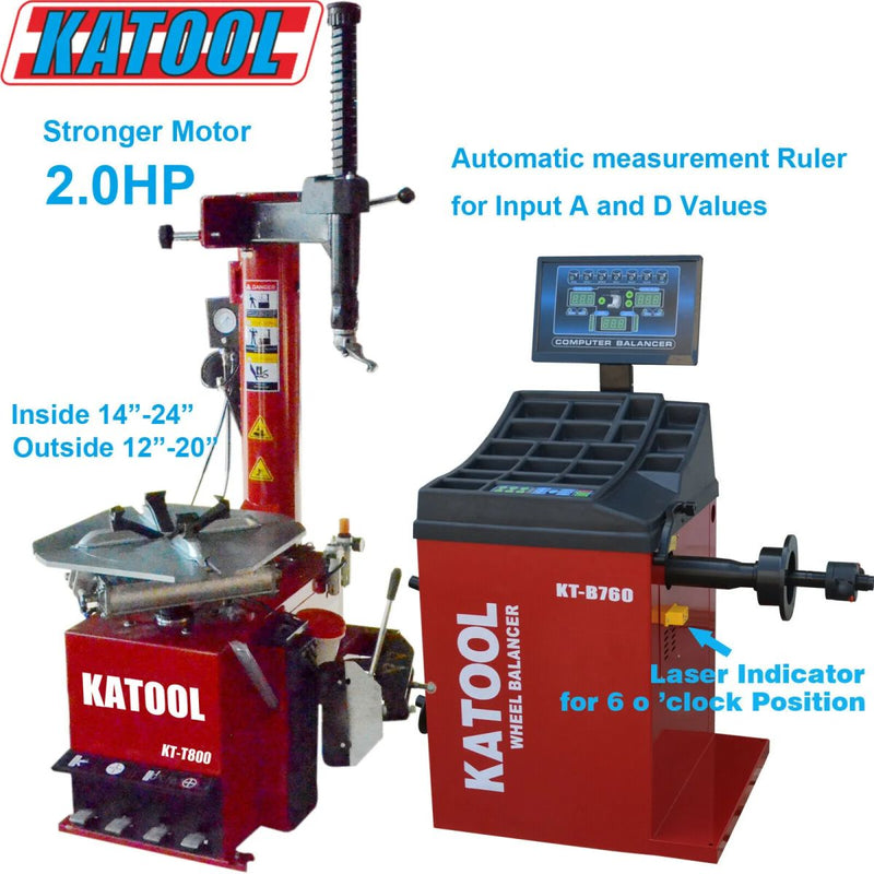 KATOOL Tire Changer KT-T800 & Wheel Balancer KT-B760