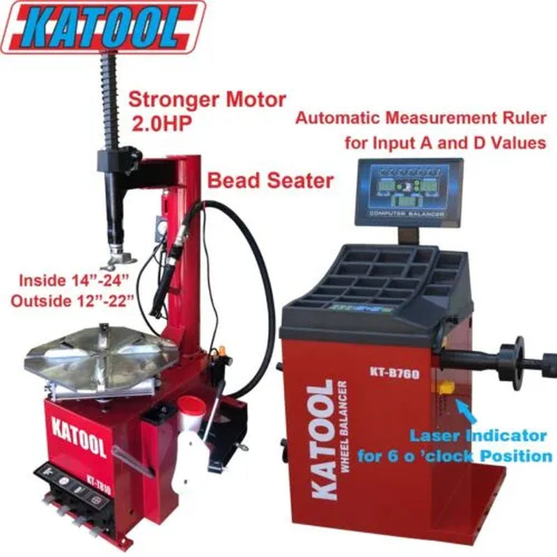KATOOL Tire Changer KT-T810 & Wheel Balancer KT-B760 Combo