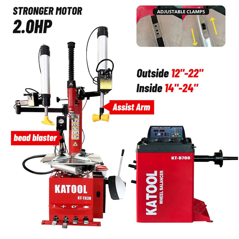 KATOOL Tire Changer KT-T830 & Wheel Balancer KT-B700 Combo