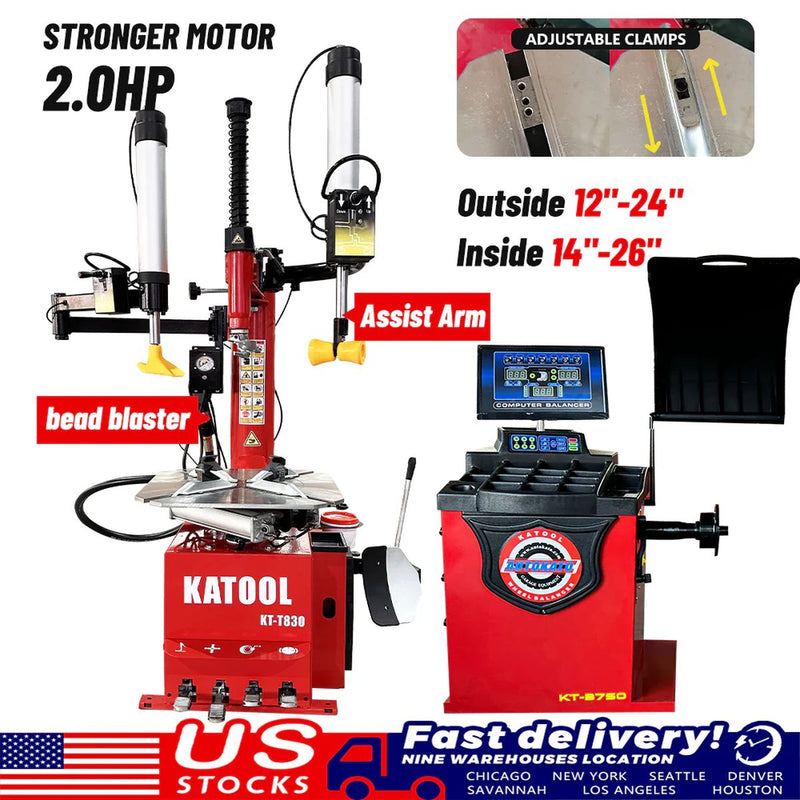KATOOL Tire Changer KT-T830 & Wheel Balancer KT-B750 Combo