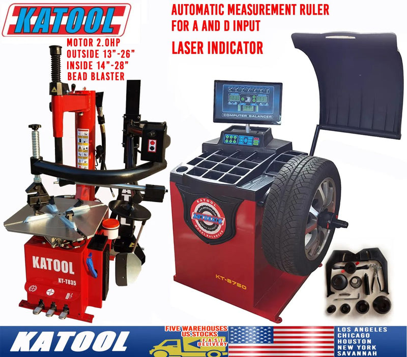 KATOOL Tire Changer KT-T835 & Wheel Balancer KT-B750 Combo