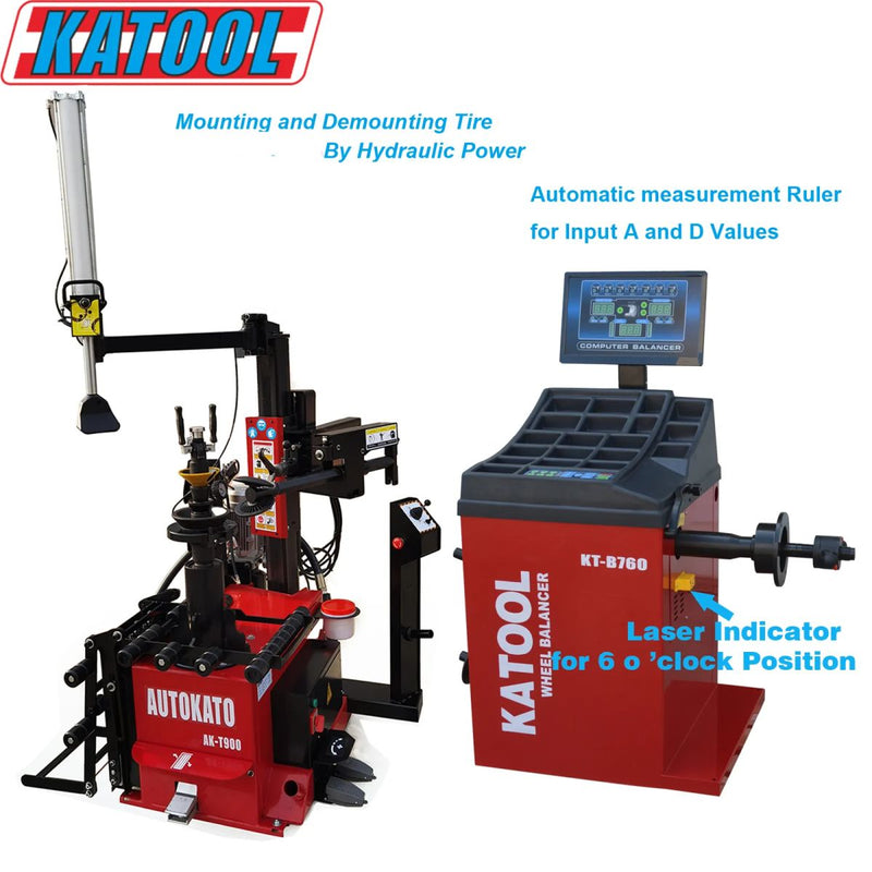 KATOOL Tire Changer KT-T900 & Wheel Balancer KT-B760 Combo