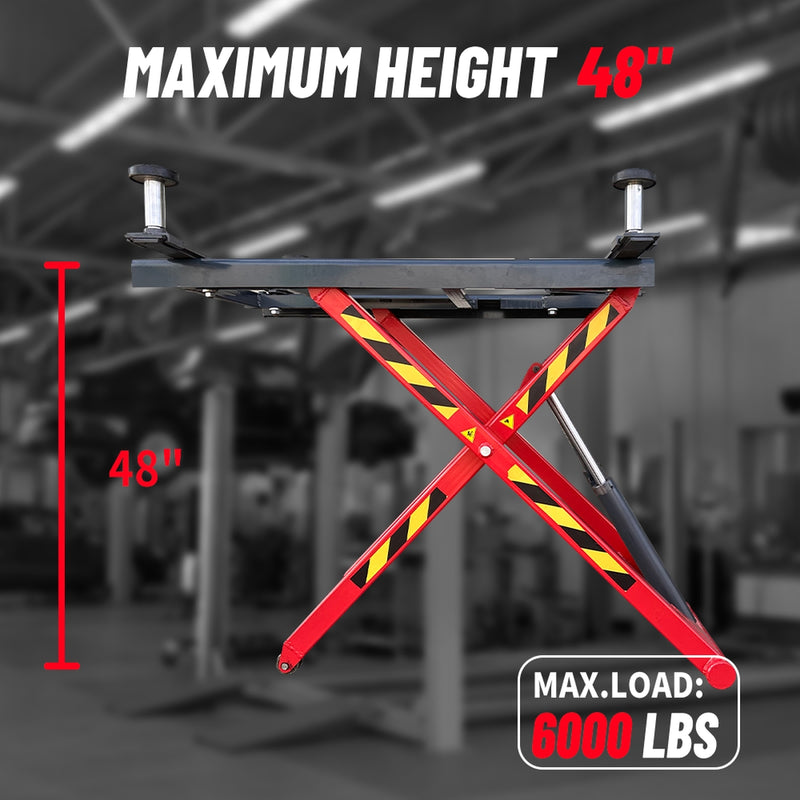 KATOOL KT-X66 6,000LB Portable Mid Rise Scissor Lift 48" Lifting Height