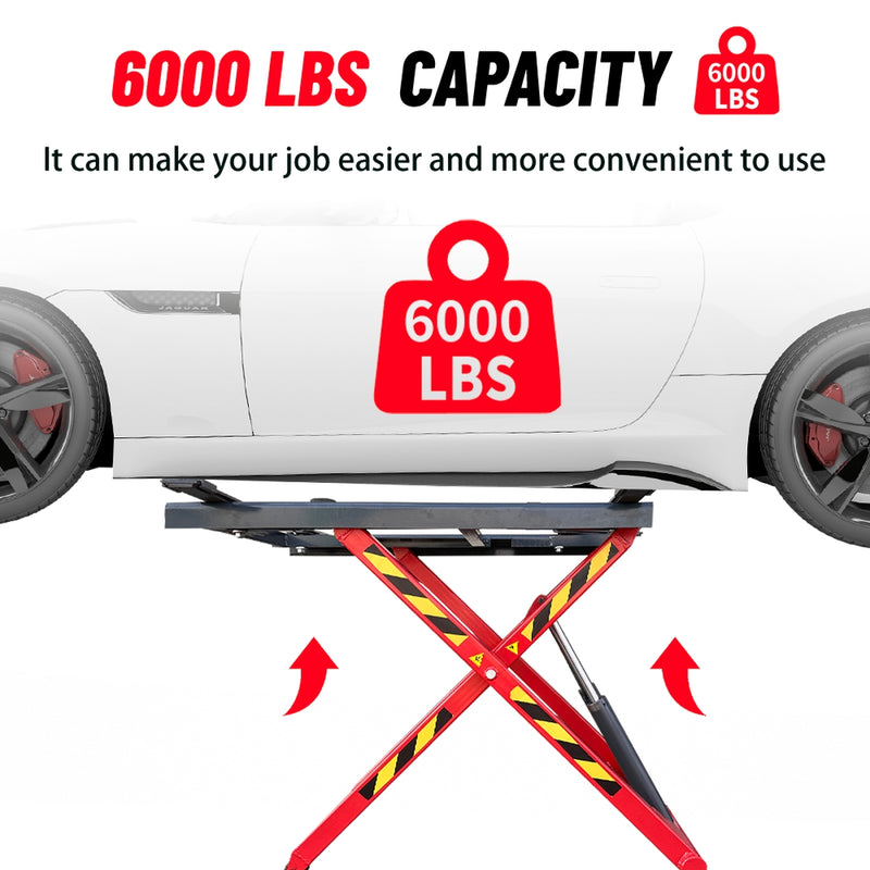 KATOOL KT-X66 6,000LB Portable Mid Rise Scissor Lift 48" Lifting Height