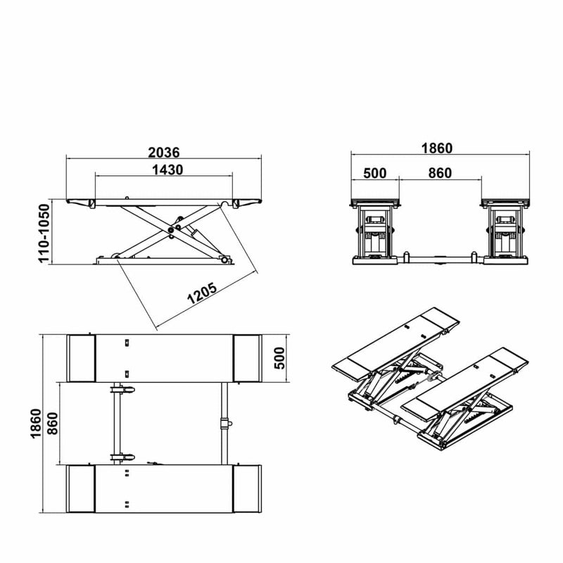 KATOOL KT-X85 8,000 LB Electric Mid Rise Scissor Lift