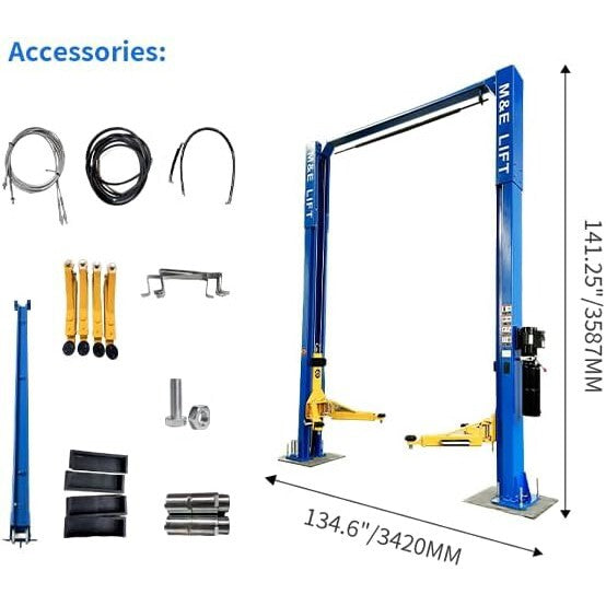 KATOOL ME-LM110S 11,000lb 2-Post Clearfloor Lift 220V