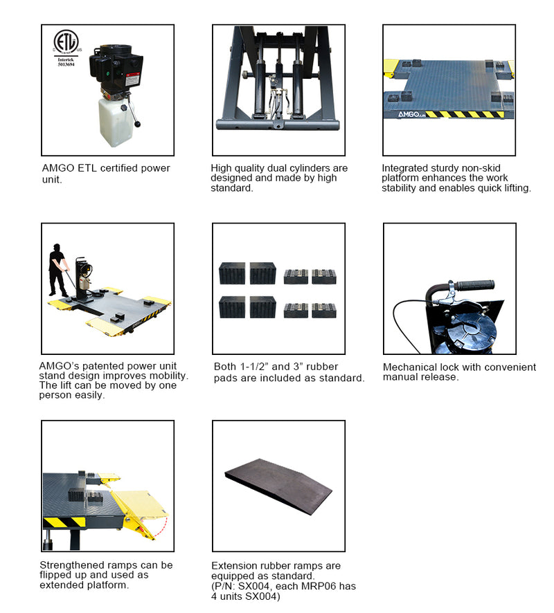 AMGO MRP06 6,000 lb Portable Mid Rise Lift
