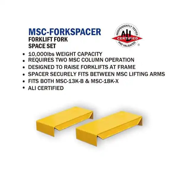 Tuxedo Forklift Fork Spacer Set MSC-FORKSPACER