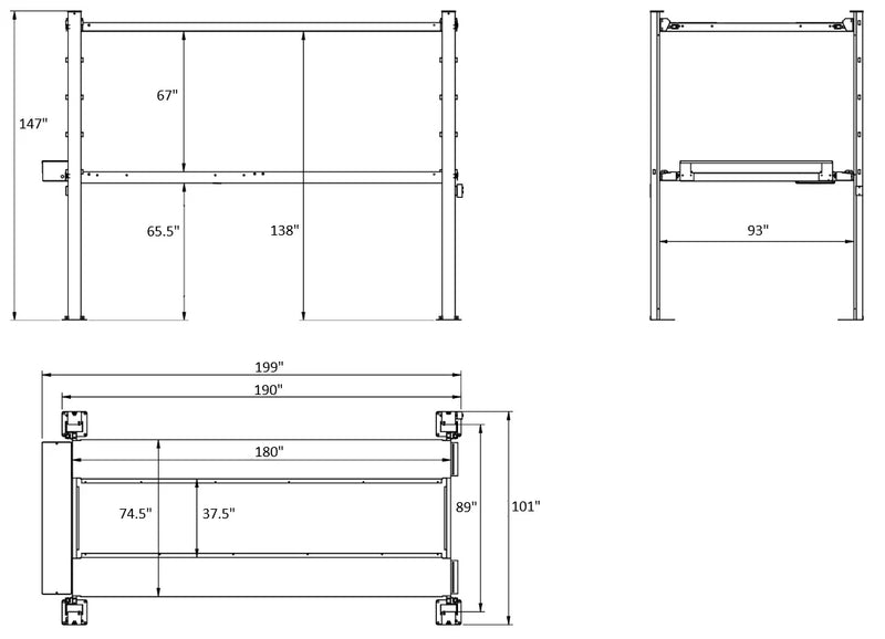 Triumph NSS-5X2 10,000 lb Double Stacker Service Storage 4-Post Automotive Lift