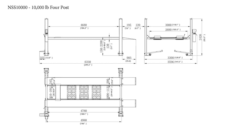 Triumph NSS-11 11,000lb 4-Post Lift