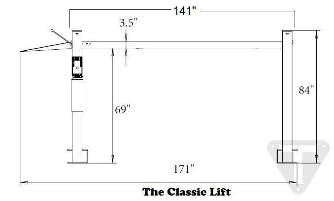 Triumph NSS-8 Classic 8,000 lb 4-Post Service/Storage Lift (Shorter Length)