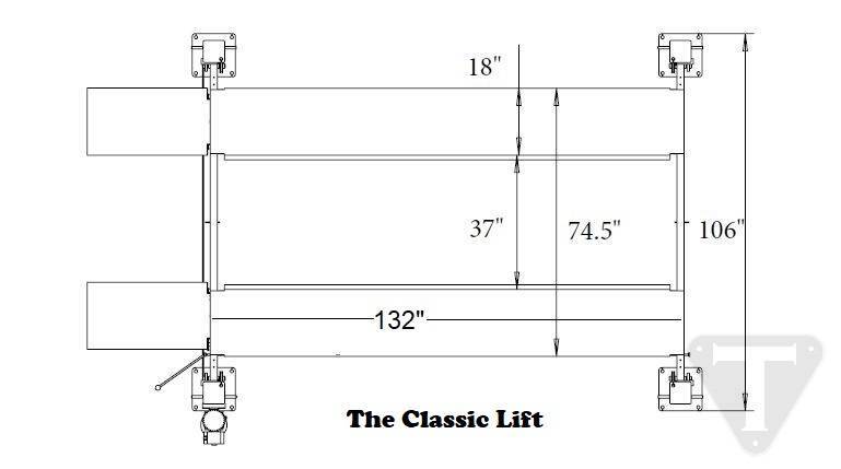Triumph NSS-8 Classic 8,000 lb 4-Post Service/Storage Lift (Shorter Length)