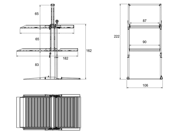 Triumph NT-4.5X2 9,000 lb Double Stacker Storage Two Post Automotive Lift